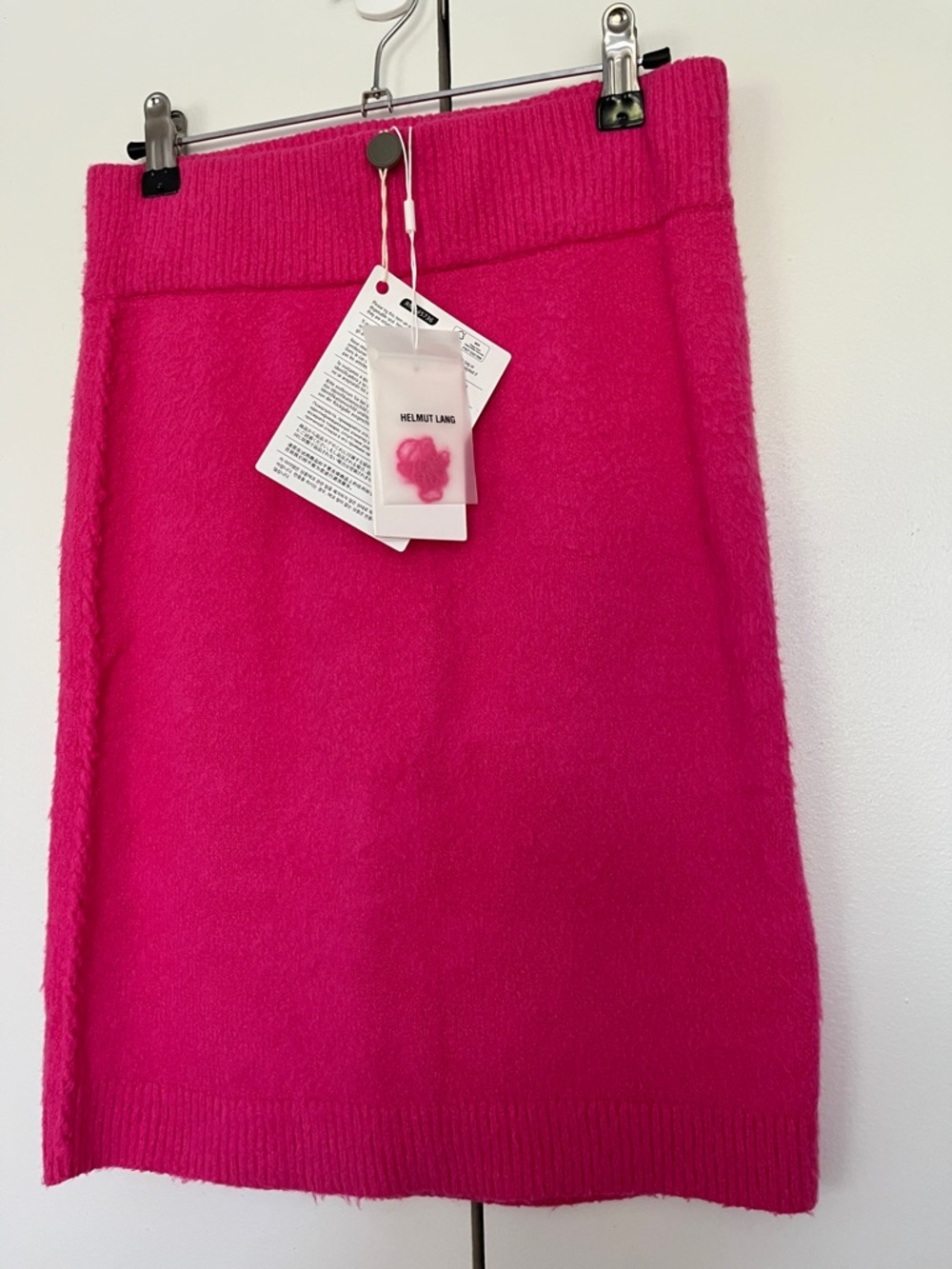 Helmut Lang Textured Knit Pencil Skirt size Small Barbie Pink NWT $225 retail - Picture 4 of 15